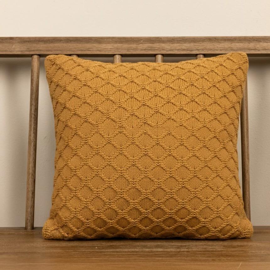 Pillow - Gold Diamond Knit