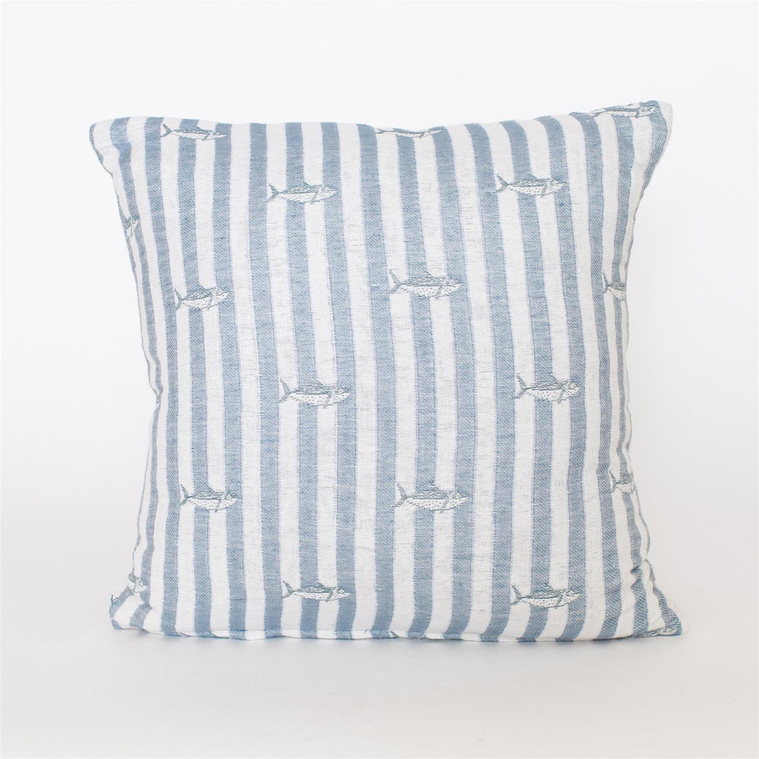 Pillow - Blue Tides and Fish Stripe