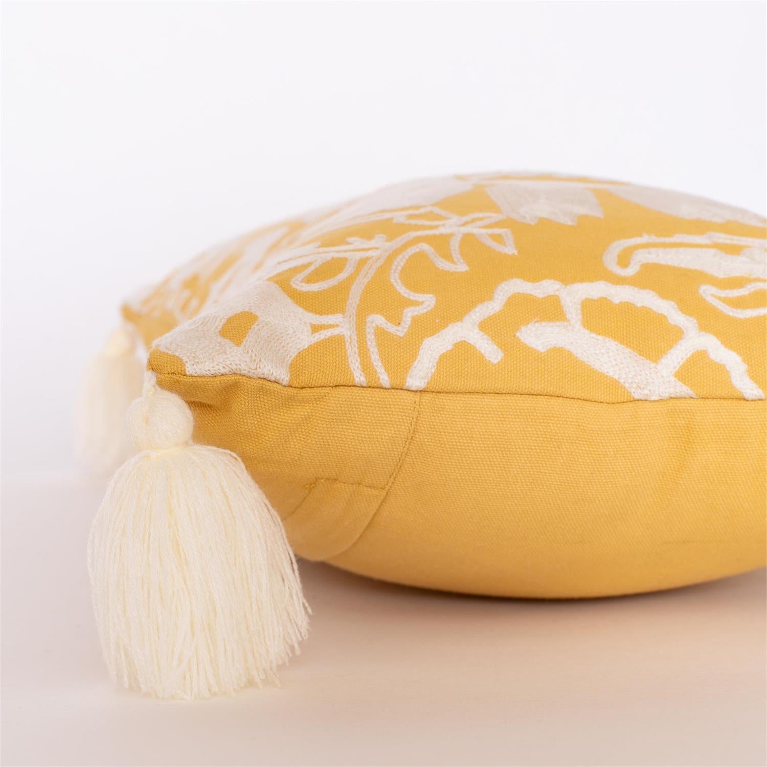 Lumbar Pillow - Fleur de Creme Crewelwork