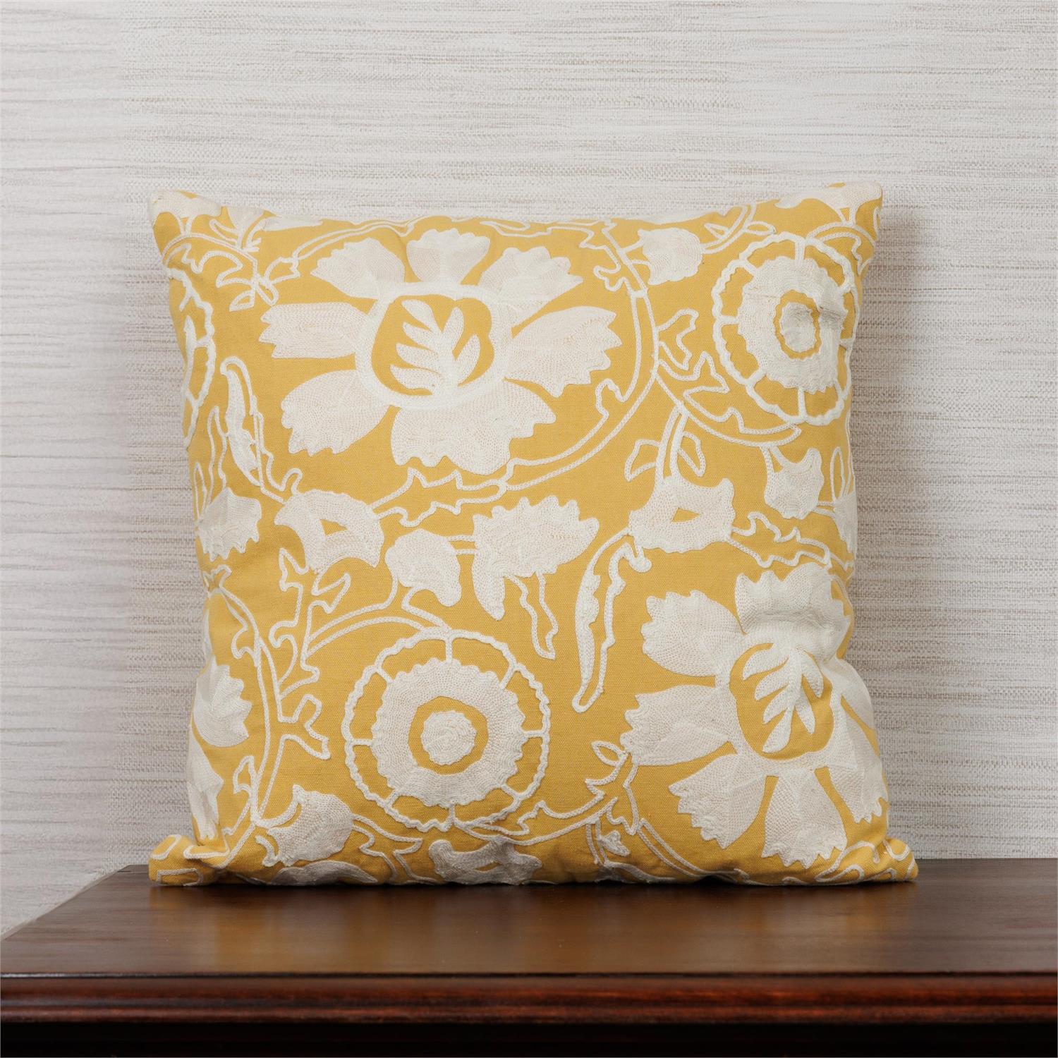 Pillow - Fleur de Creme Crewelwork