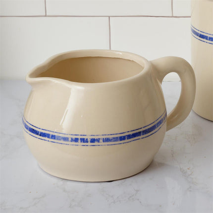 POTTERY - BLUE STRIPED PITCHER