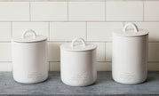 WHITE COTTAGE CERAMIC CANISTERS