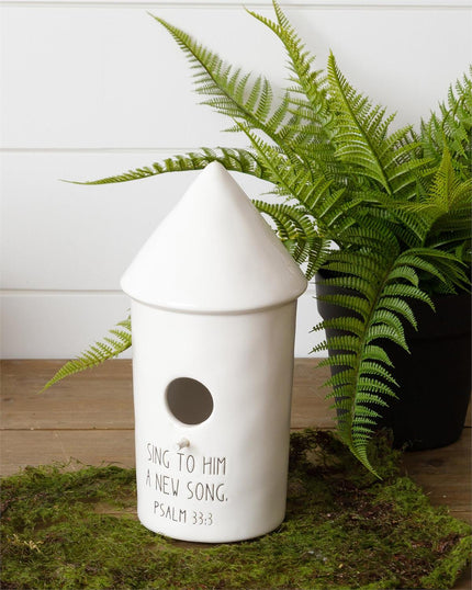 CERAMIC BIRDHOUSE - PSALM 3:33