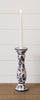 Taper/Pillar Candle Holder - Blue Floral, Large