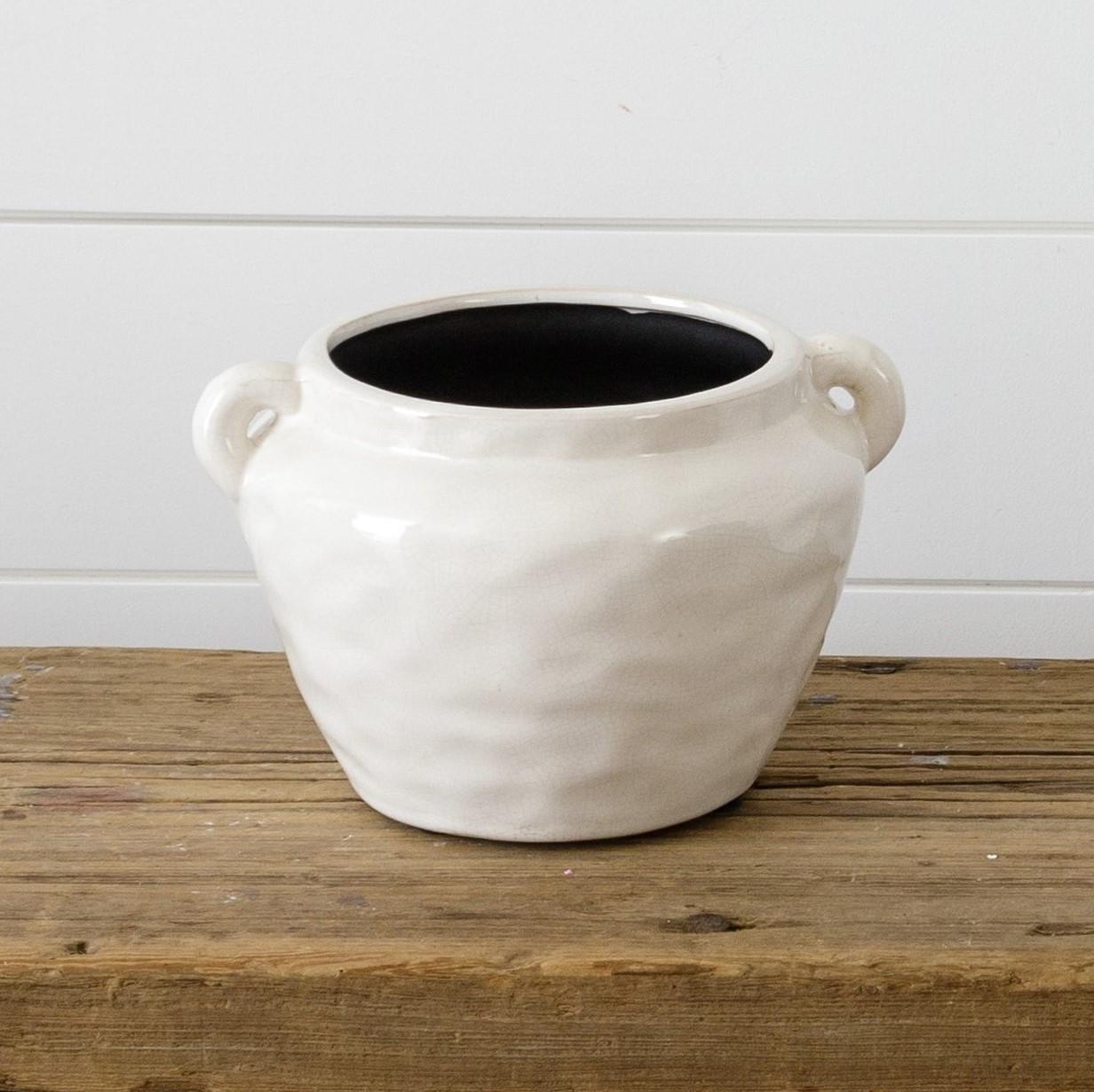 POTTERY PLANTER WITH HANDLES, SM