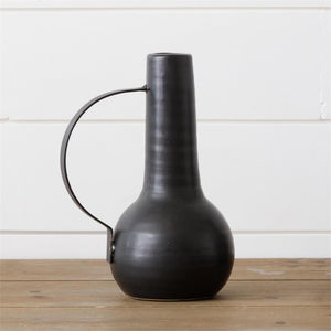Vase with Handle - Matte Black, Large