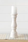 CERAMIC FINIAL CANDLE HOLDER WHITE, SMALL