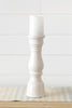 CERAMIC FINIAL CANDLE HOLDER WHITE, SMALL