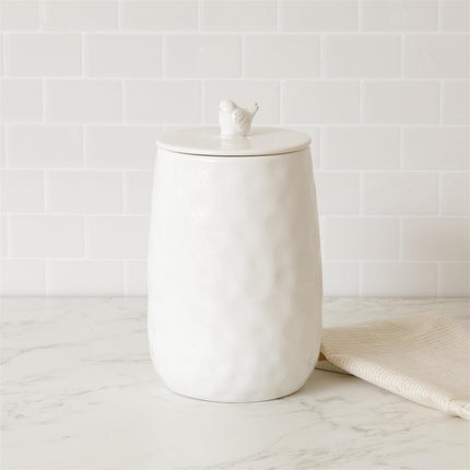 CERAMIC BIRD CANISTER, LARGE