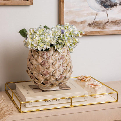 Vase - Neutral Hand Applied Seashells, Large