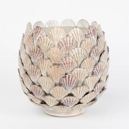 Vase - Neutral Hand Applied Seashells, Large