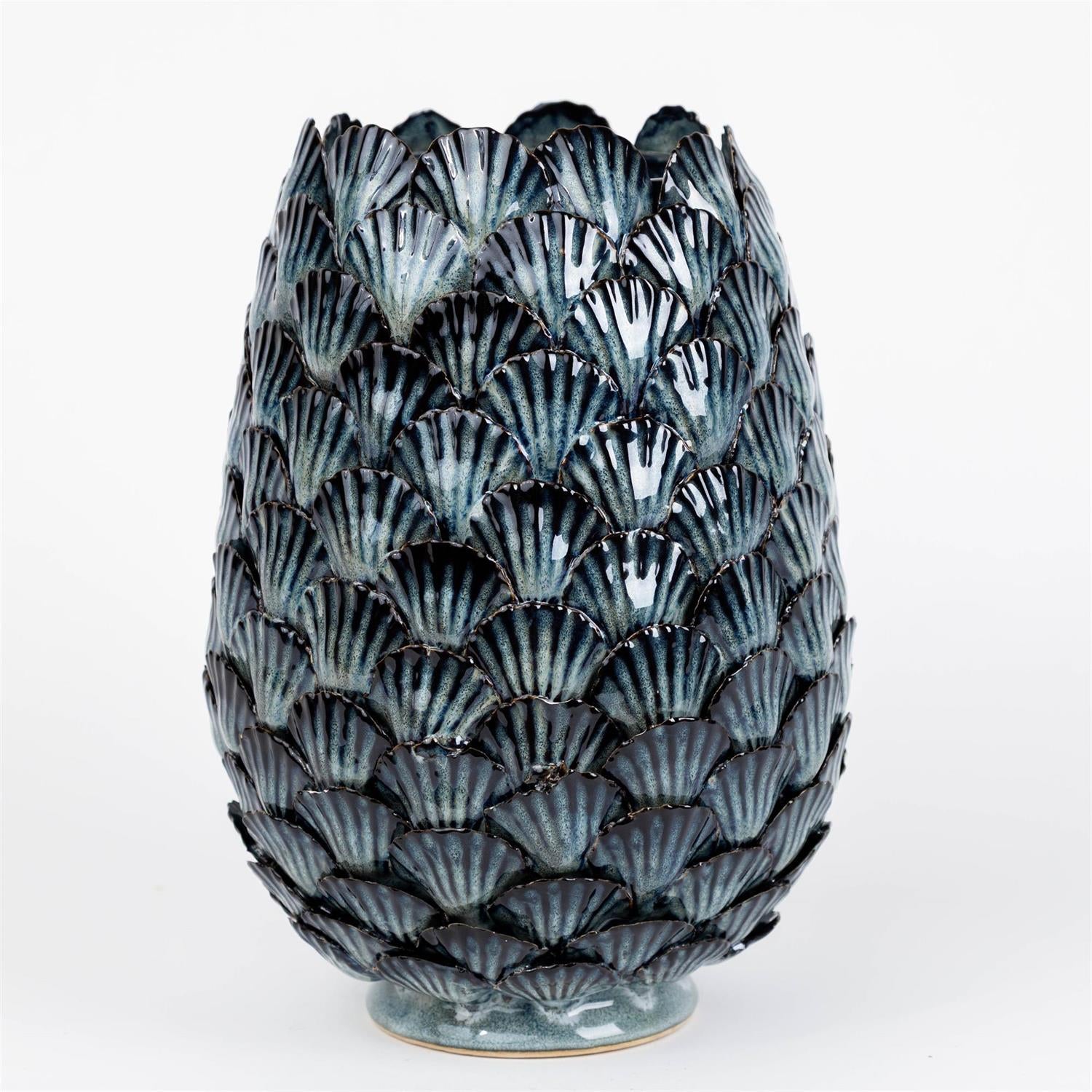 Vase - Blue Hand Applied Seashells