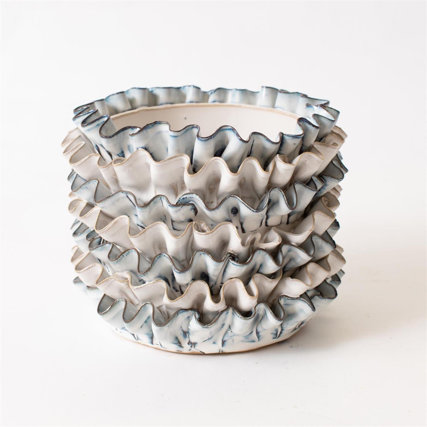 Planter - Layers Of Hand Applied Ruffles