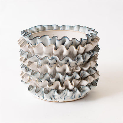 Planter - Layers Of Hand Applied Ruffles
