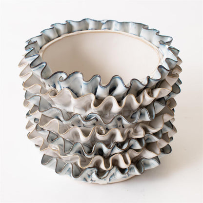 Planter - Layers Of Hand Applied Ruffles