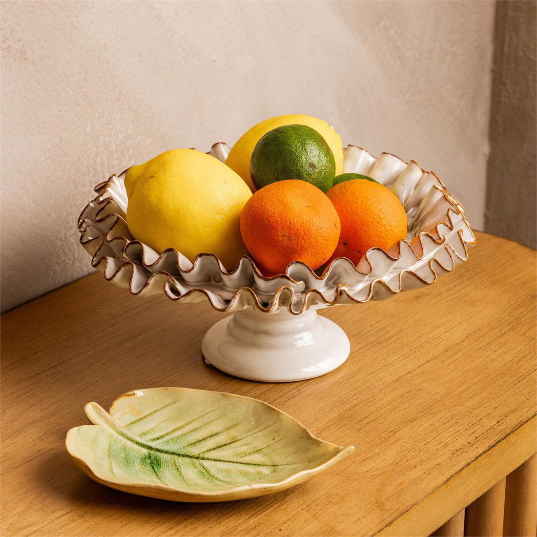 Compote With Hand Applied Ruffles