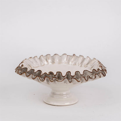 Compote With Hand Applied Ruffles
