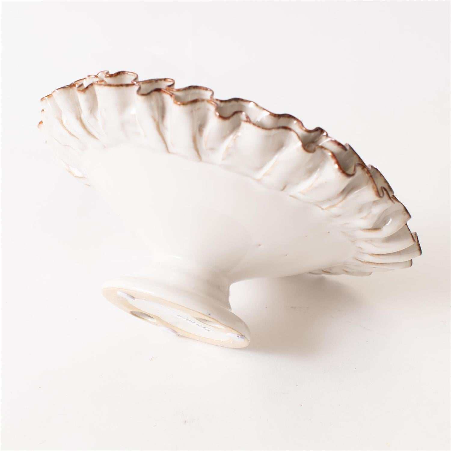 Compote With Hand Applied Ruffles