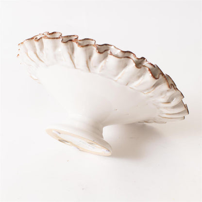 Compote With Hand Applied Ruffles