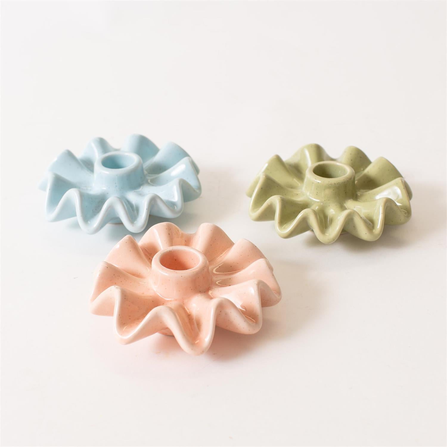 Taper Holder - Ruffle Glow