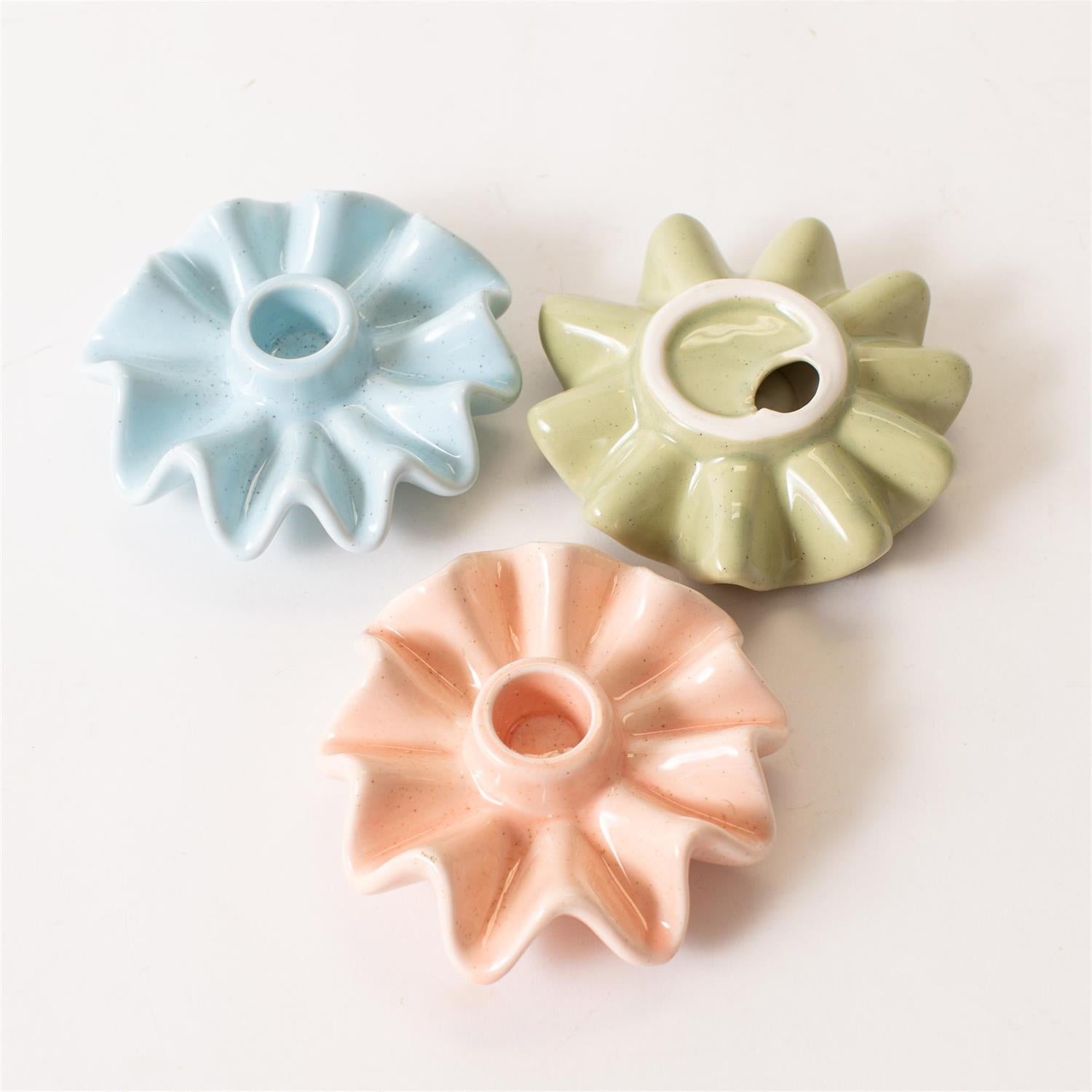 Taper Holder - Ruffle Glow