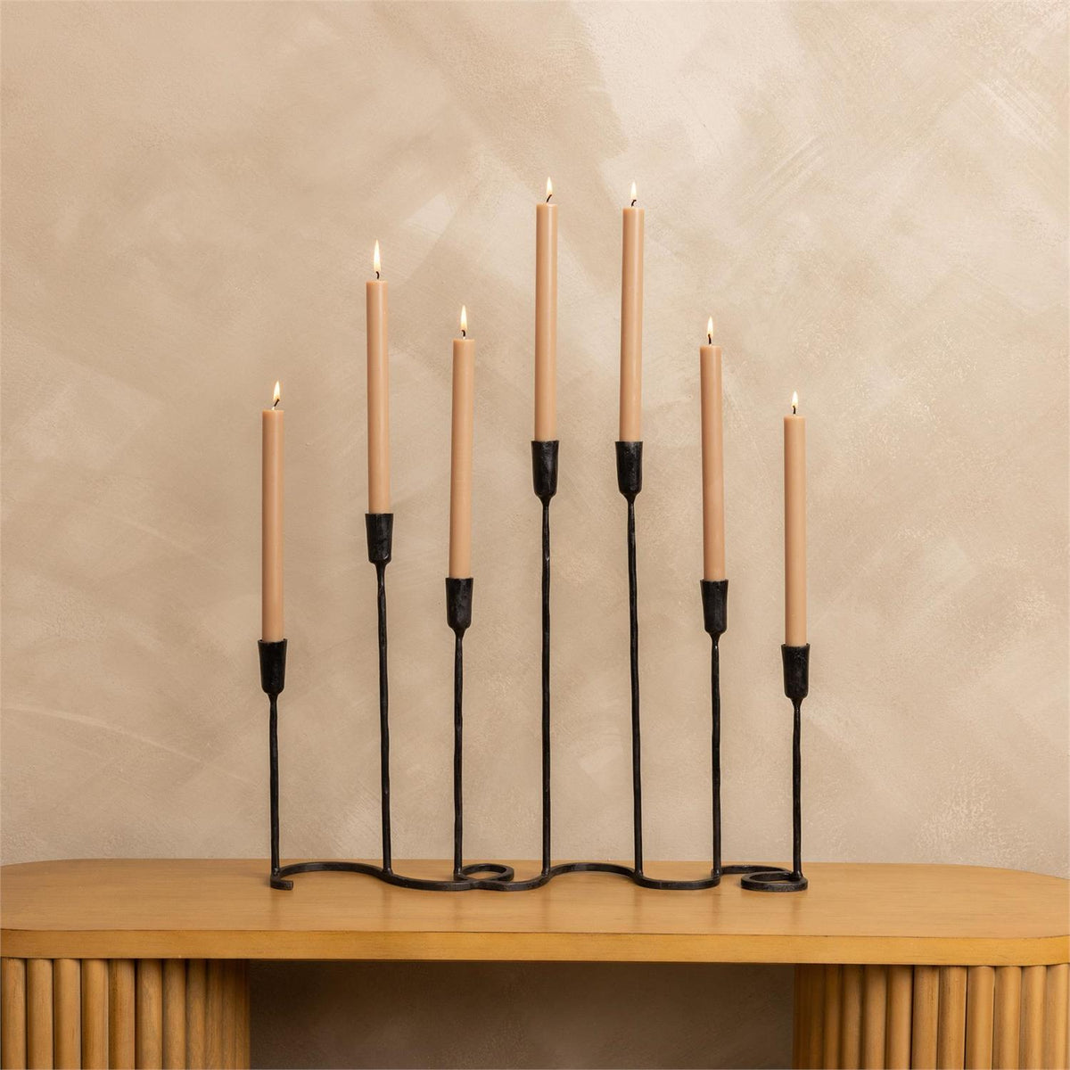 Black Iron Taper Candle Holder Centerpiece