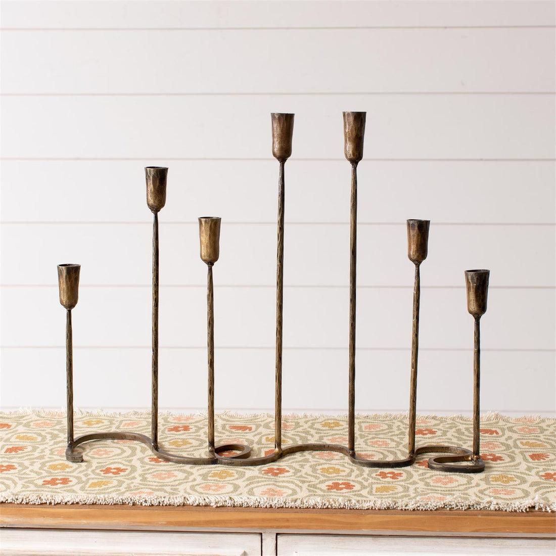 Brass Iron Taper Candle Holder Centerpiece