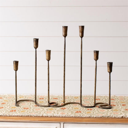 Brass Iron Taper Candle Holder Centerpiece