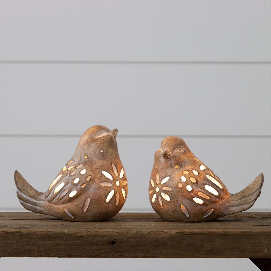 LED Bird Figurines - 2 pc set