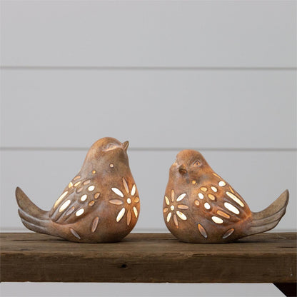 LED Bird Figurines - 2 pc set