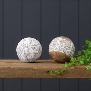 DECORATIVE ACCENT BALLS WITH EMBOSSED FLORAL DESIGN