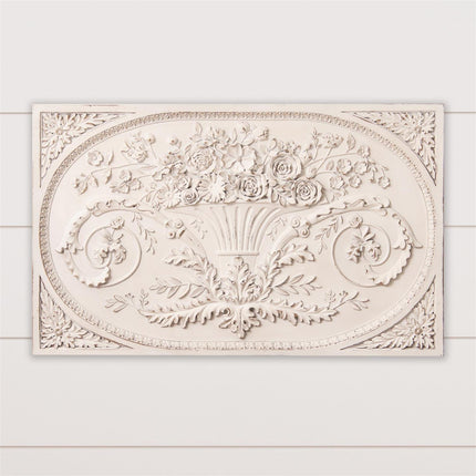 White Architectural Wall Decor With Floral Vase