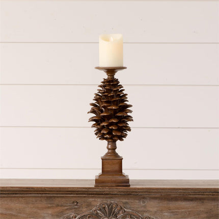 Pinecone Candle Holder, Lg