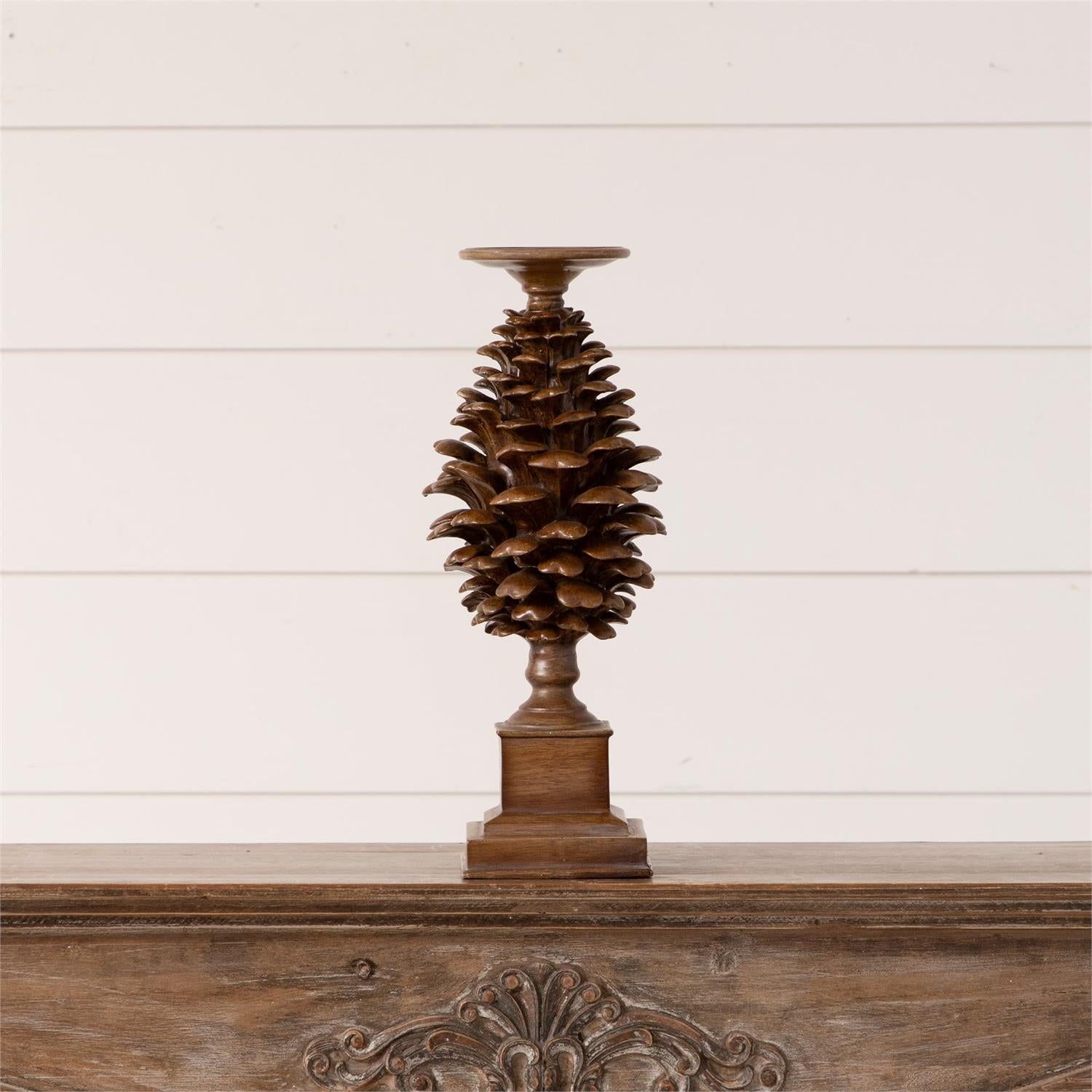 Pinecone Candle Holder, Lg