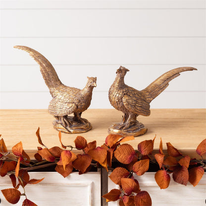 Gold Pheasant Figurine - Set of 2