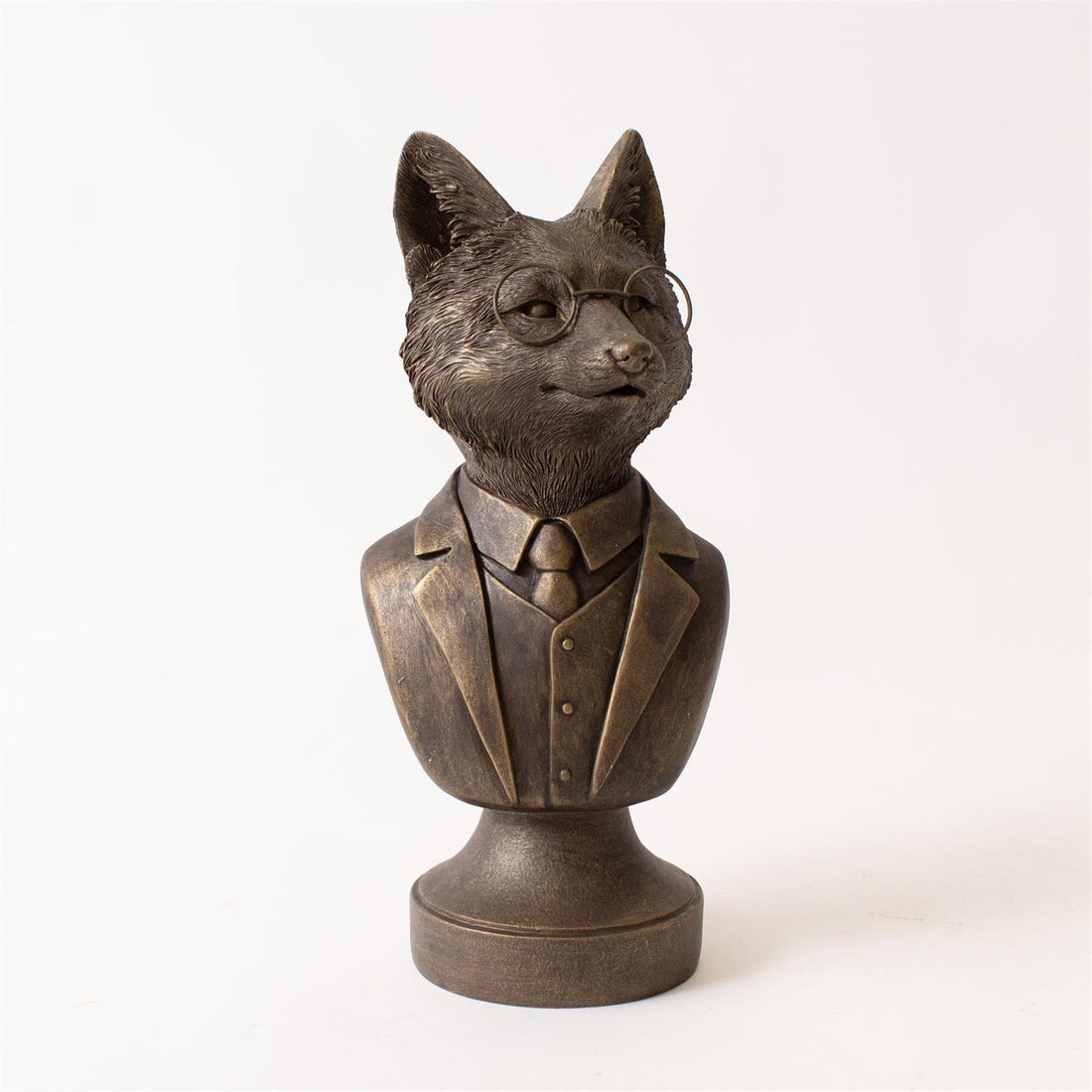 Bespectacled Fox Bust Figurine
