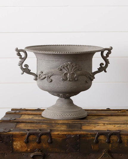 GRAY URN PLANTER