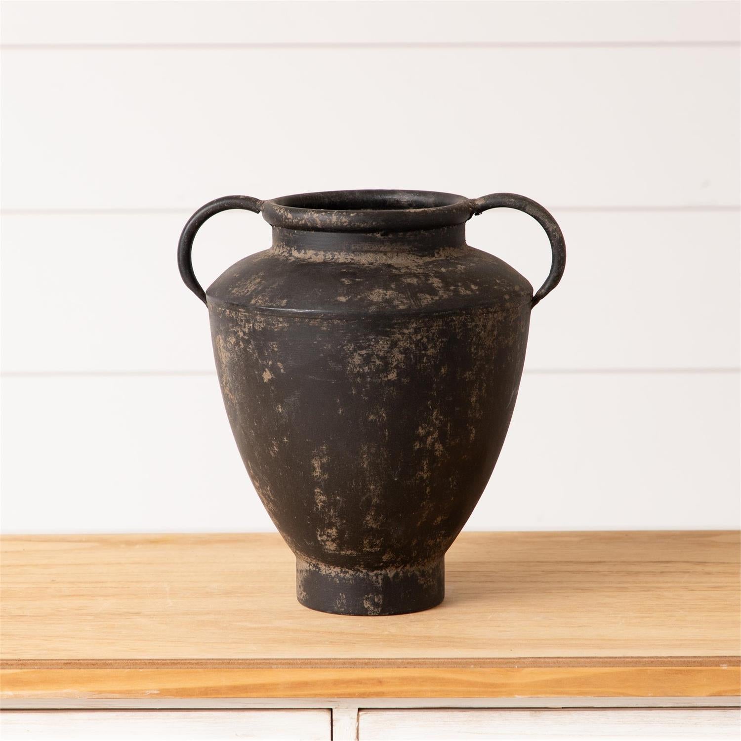 RUSTIC METAL URN