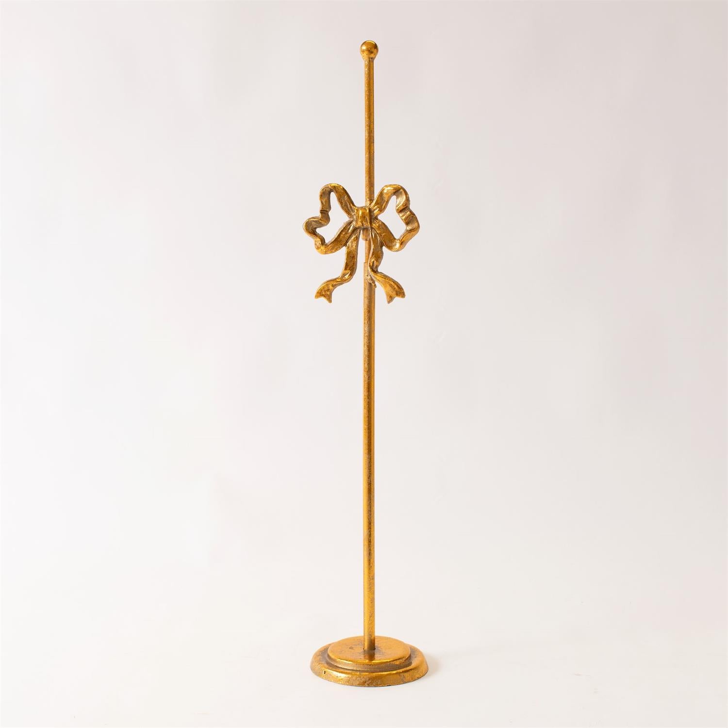 Wreath Stand Gold Finish With Bow
