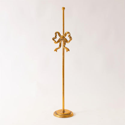 Wreath Stand Gold Finish With Bow