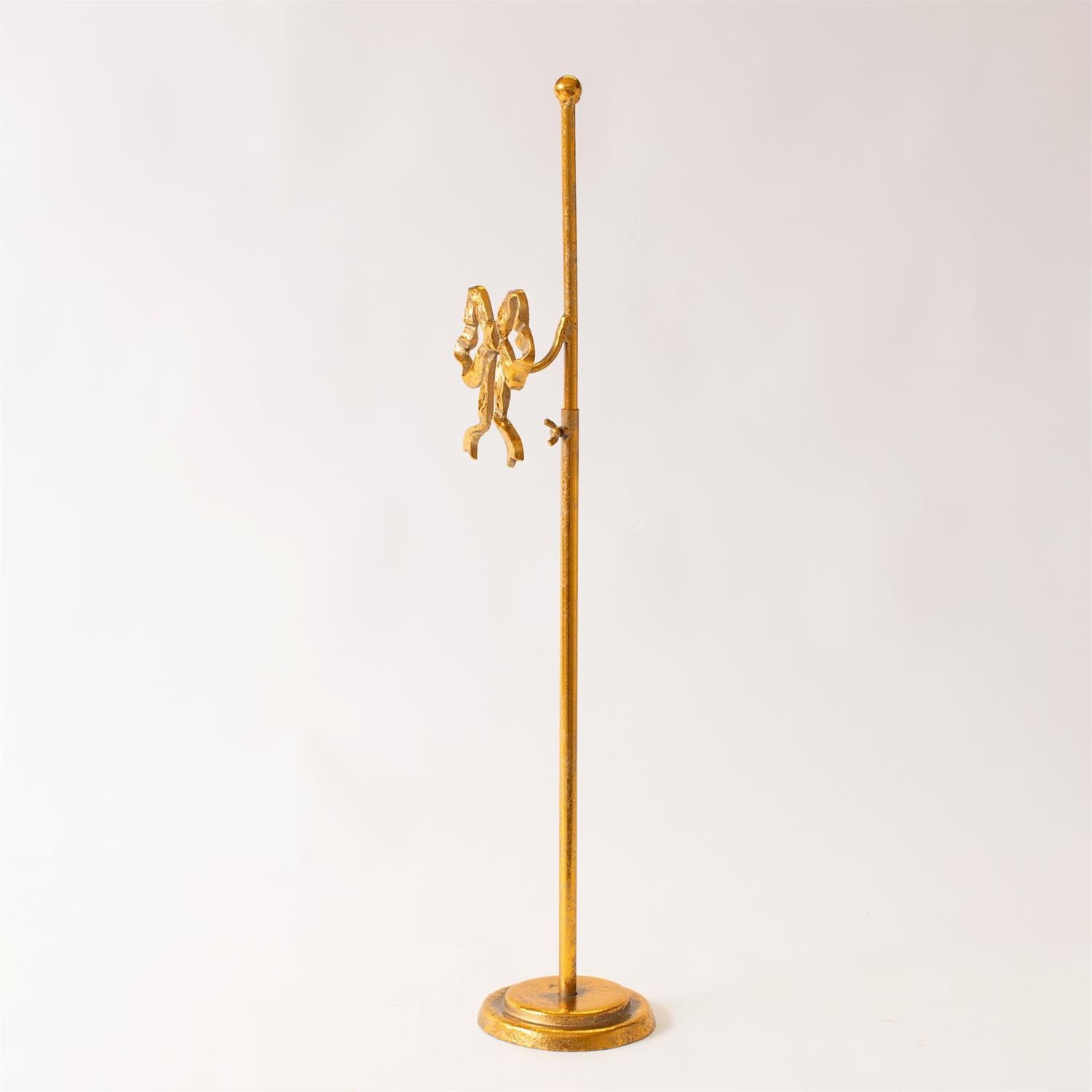 Wreath Stand Gold Finish With Bow