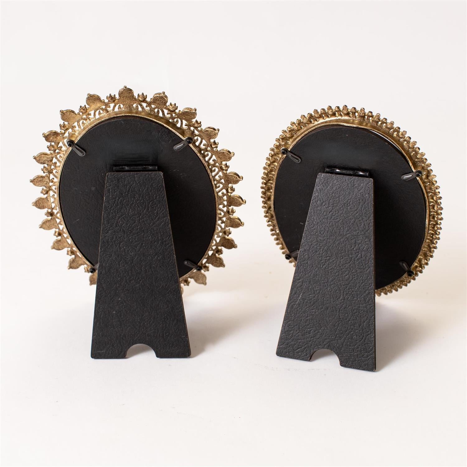 Photo Frame - Gold Filagree With Mini Pearls - Assorted Set of 2