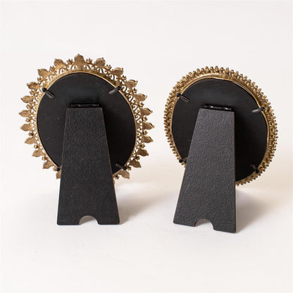 Photo Frame - Gold Filagree With Mini Pearls - Assorted Set of 2