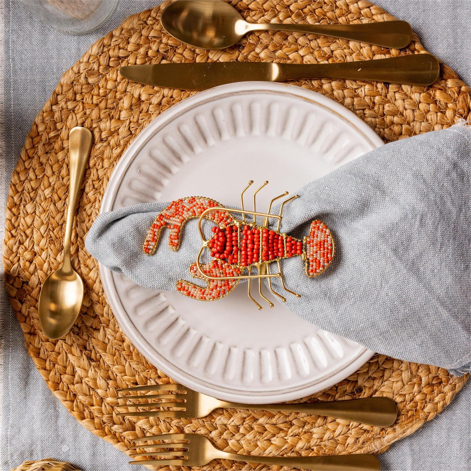 Napkin Ring - Beaded Lobster - Pack of 4
