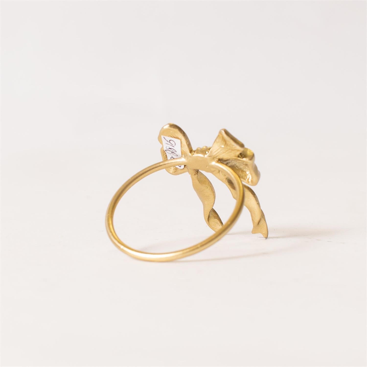 Napkin Ring - Gold Finish Bow - Set of 12