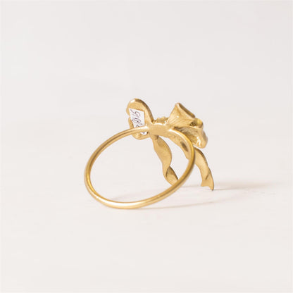 Napkin Ring - Gold Finish Bow - Set of 12
