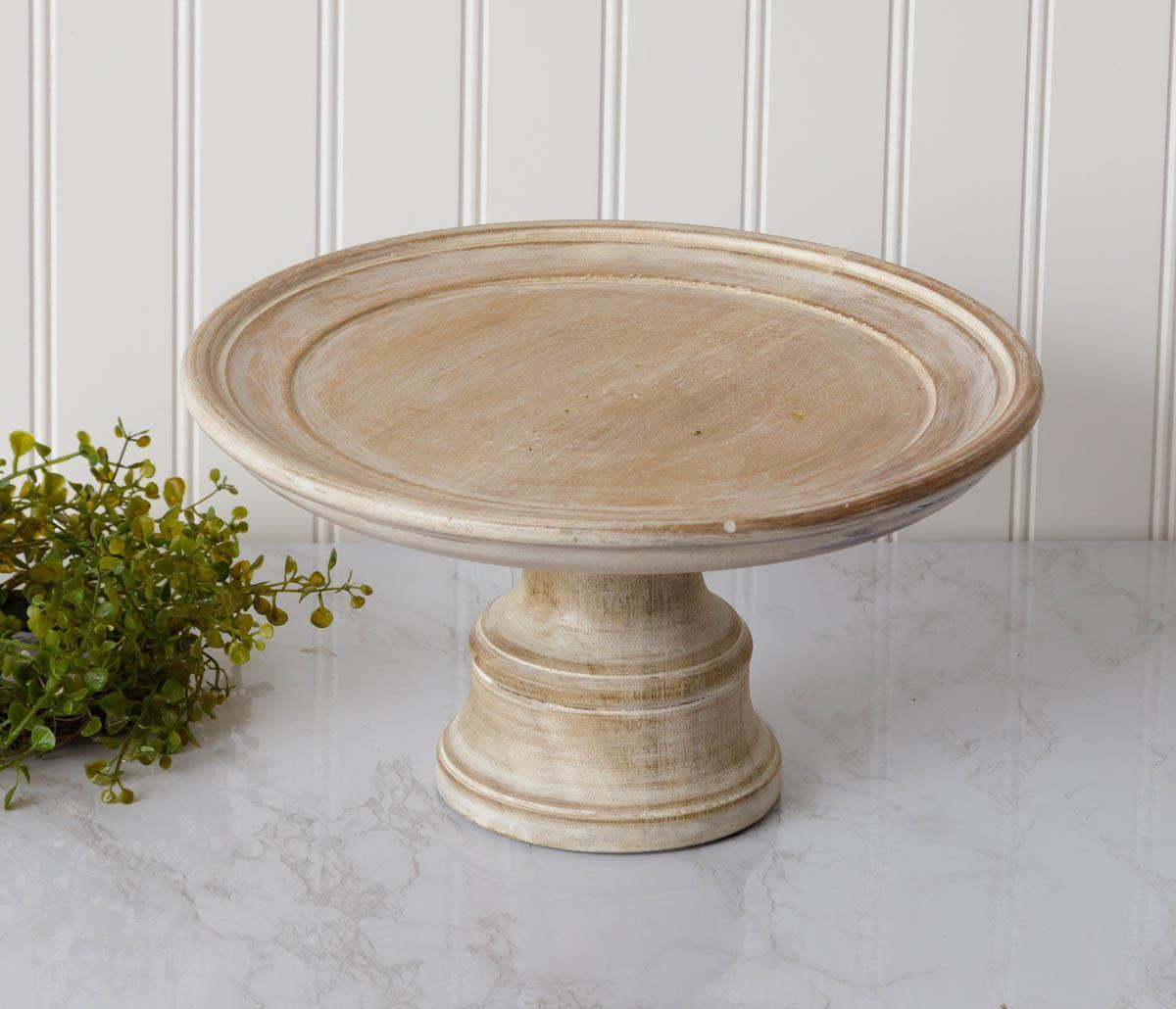 WHITE WASHED CAKE STAND