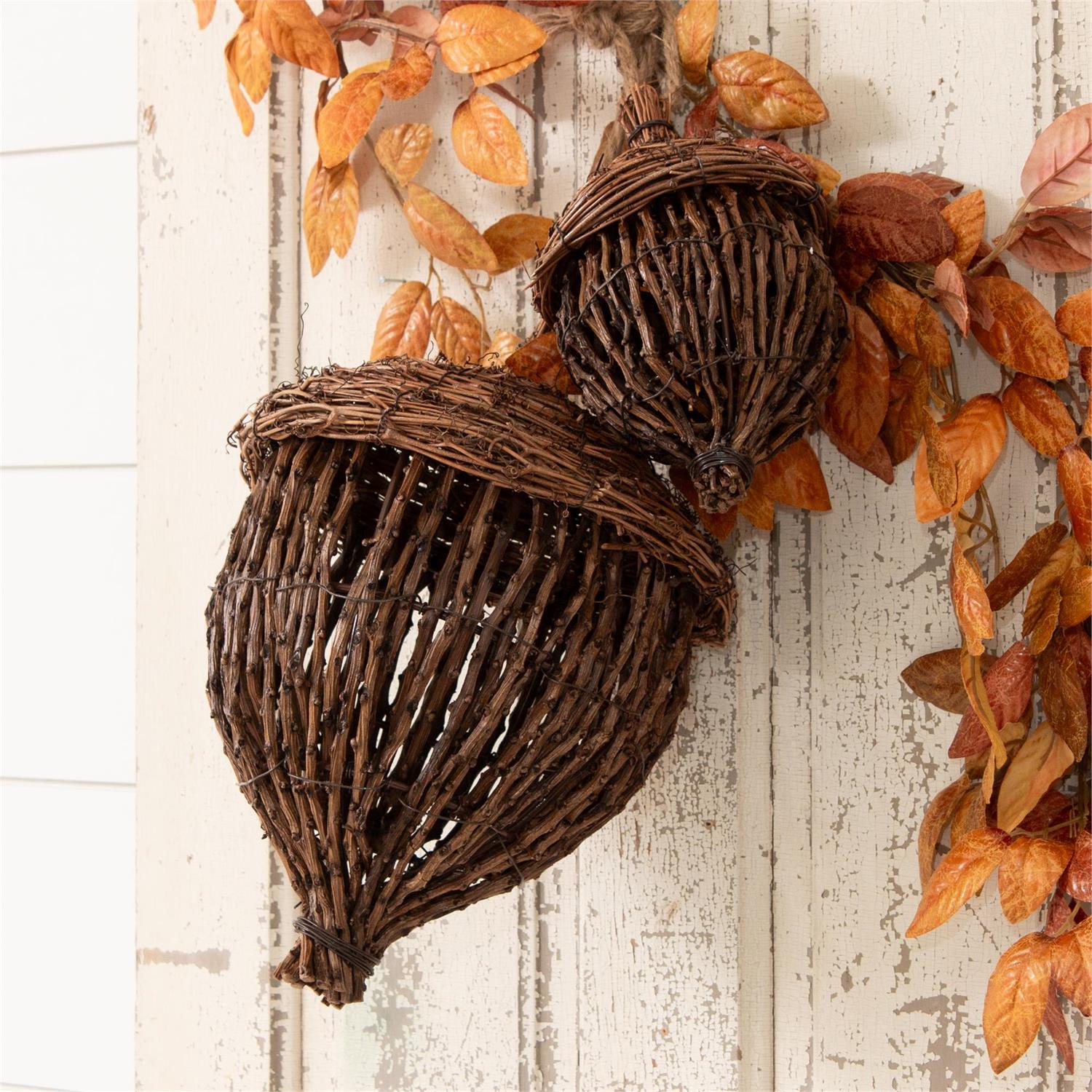 Hand-Woven Grapevine Acorns