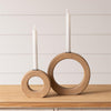 Wood Circle Candle Holders