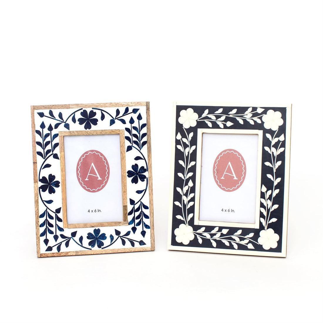 Photo Frames - Blue Floral Inlay, 4 X 6 Photo